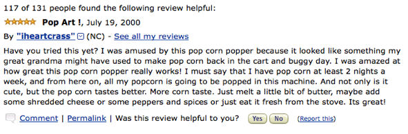 Exempel på recension hos Amazon.